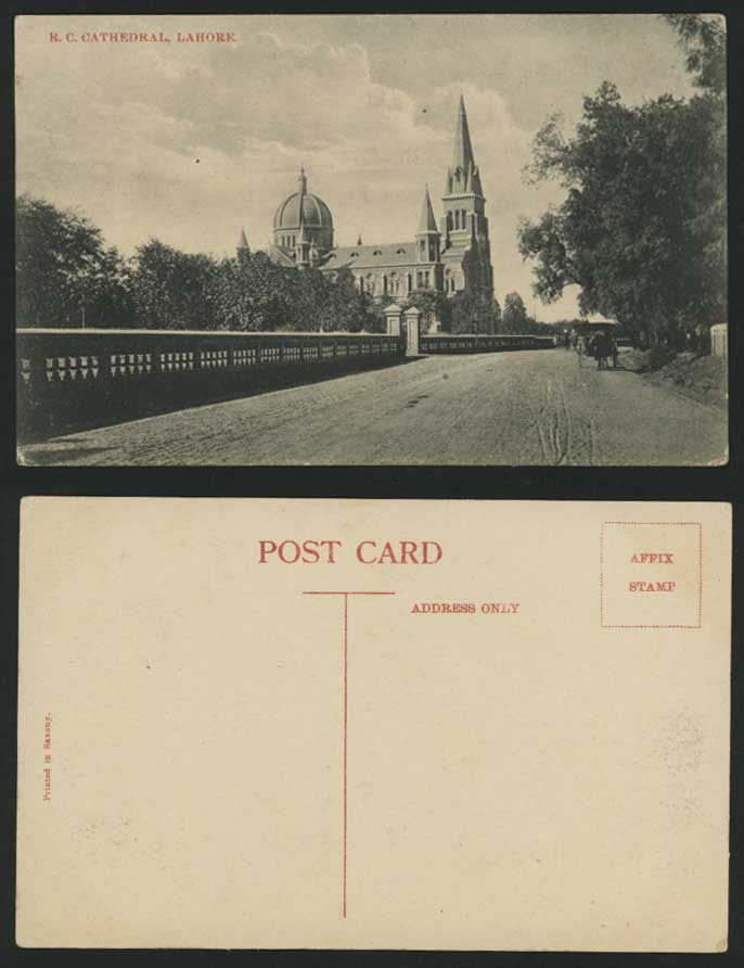 India Pakistan LAHORE - R.C. Cathedral Church Old Postcard (British Indian)