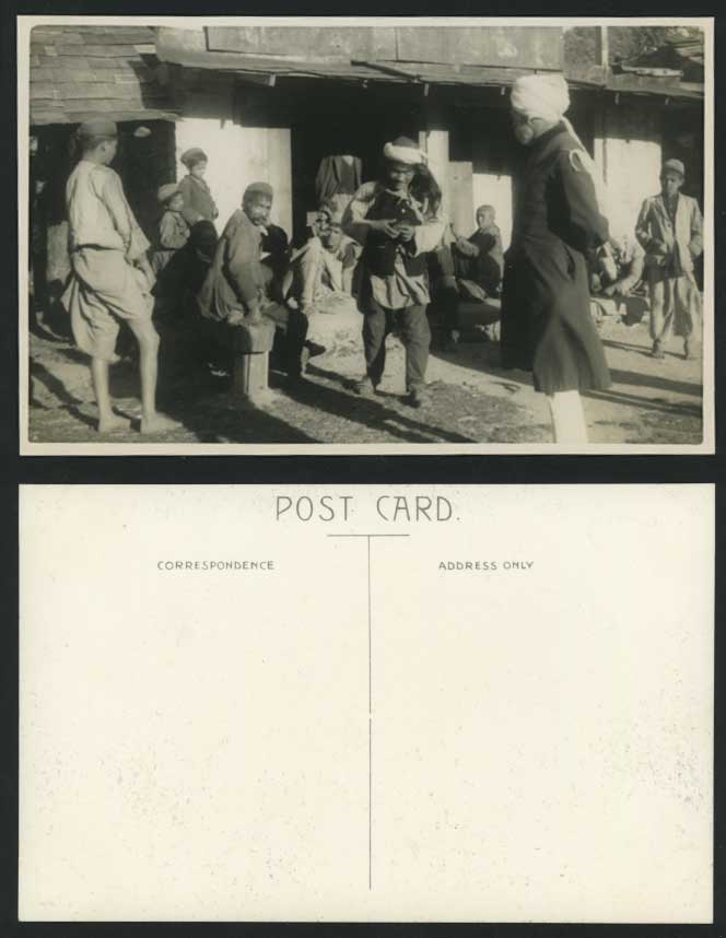 India Pakistan Old Real Photo Postcard Native Men, Boys
