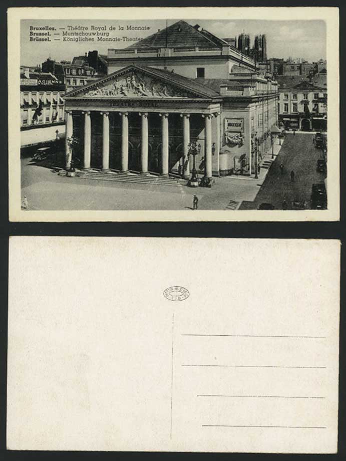 Belgium Bruxelles Old Postcard Theatre Royal de Monnaie