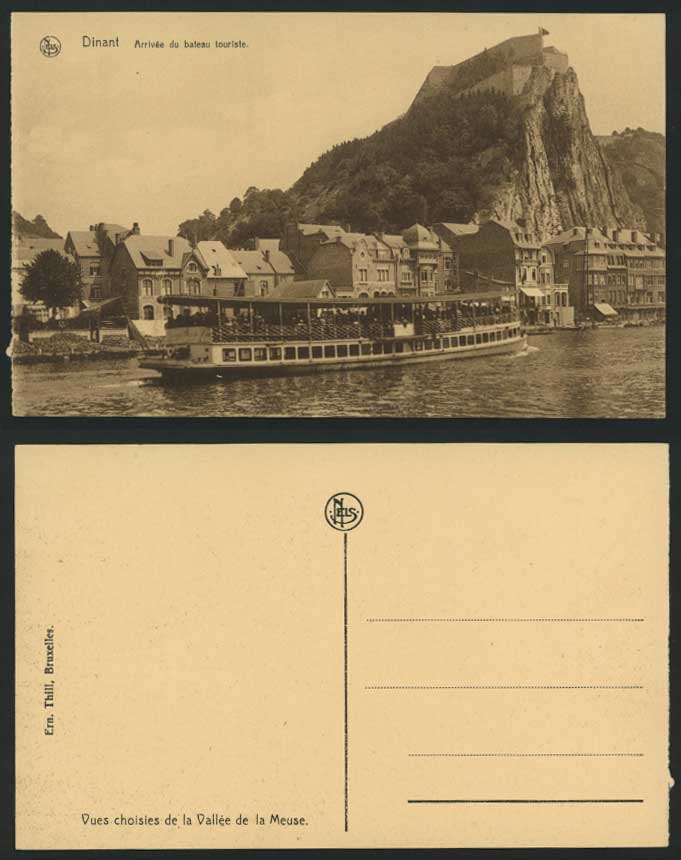 DINANT Old Postcard Arrivee du Bateau Touriste Boat N.2