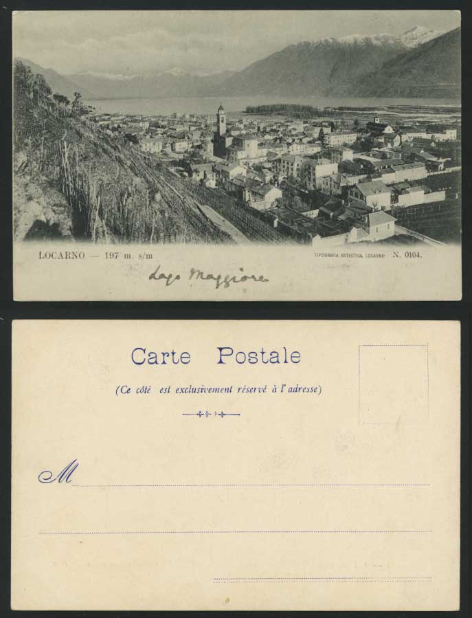 Switzerland Old Postcard Locarno 197 m.s/m General View