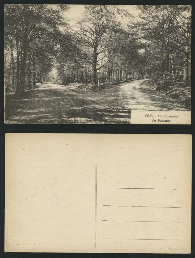 Belgium Old Postcard - SPA - La Promenade des Fontaines