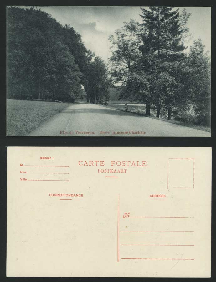 Parc de TERVUEREN Dreve Princess Charlotte Old Postcard