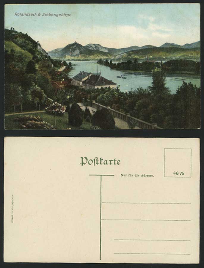 Germany Rolandseck & Siebengebirge - River Old Postcard