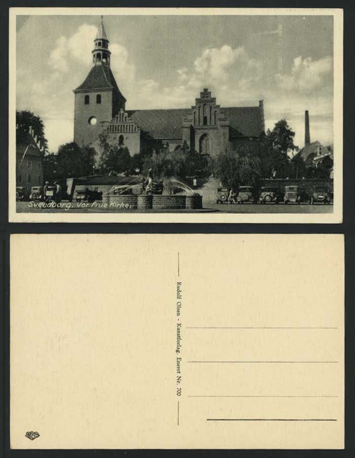 Denmark Old Postcard Svendborg. Vor Frue Kirke - Church