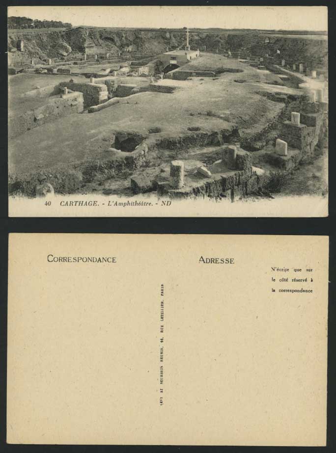 Tunisia Old Postcard CARTHAGE Amphitheatre Roman Ruins