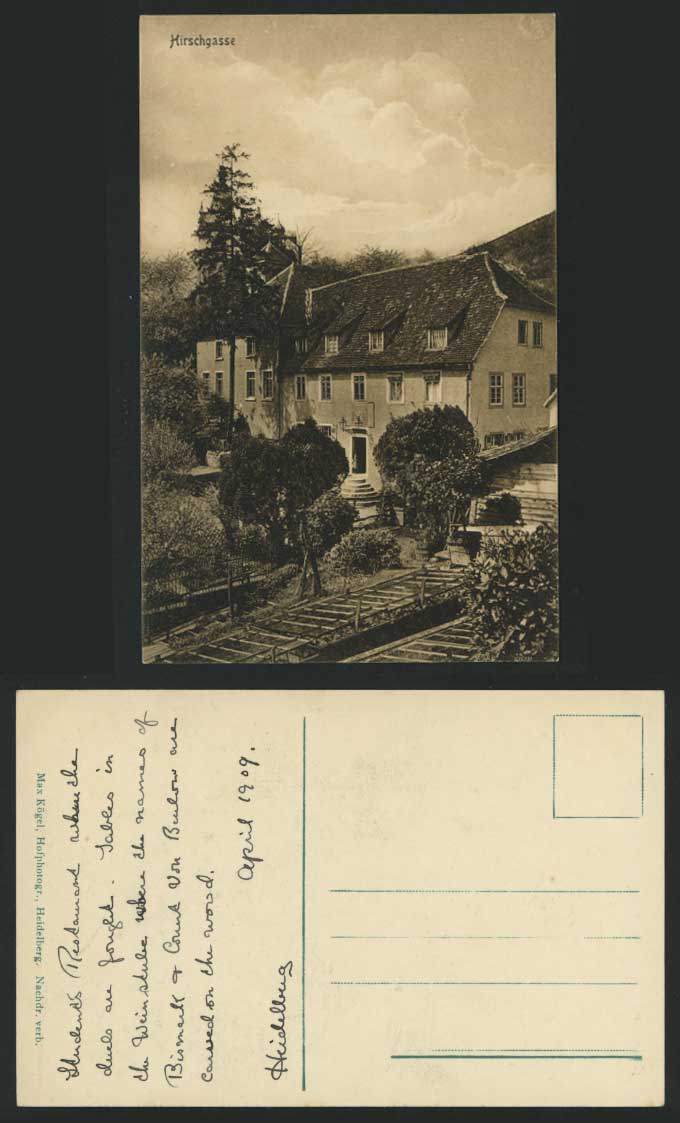 Germany Old Postcard Max Koegel, Heidelberg Hirschgasse