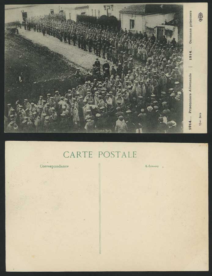 WW1 German Prisoners of War P.O.W 1914 Postcard Bicycle