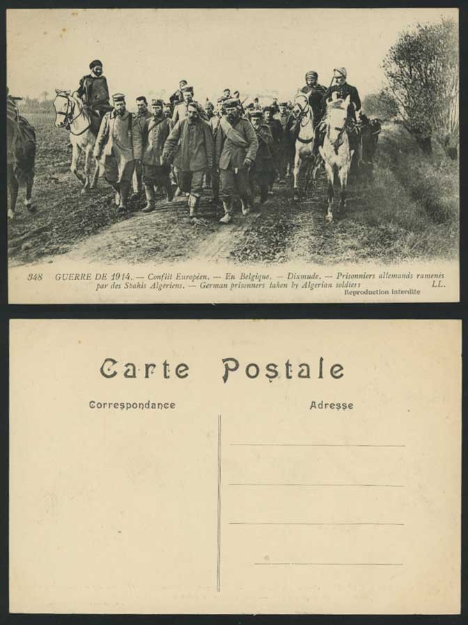German Prisoners of War Dixmude, Algerian 1914 Postcard