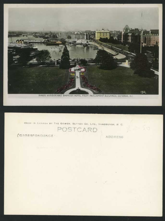 Canada Old Postcard Inner Harbour EMPRESS HOTEL Vic. BC