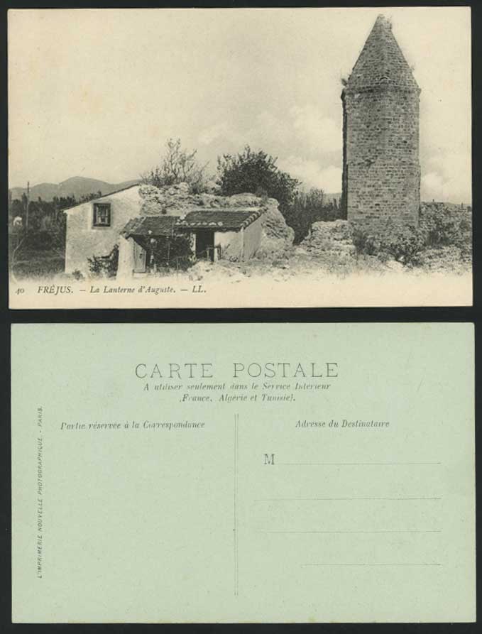 France Old Postcard Frejus La Lanterne d'Auguste L.L.40