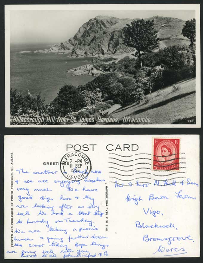 Hillsborough Hill, St. James' Gardens 1958 Old Postcard