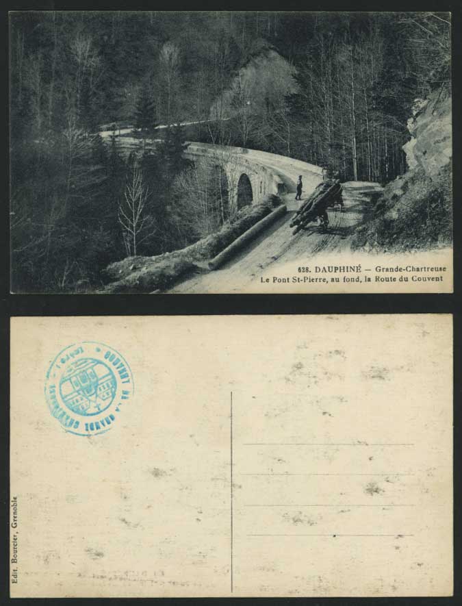 Dauphine Old Postcard Pont St-Pierre Bridge Rt. Couvent