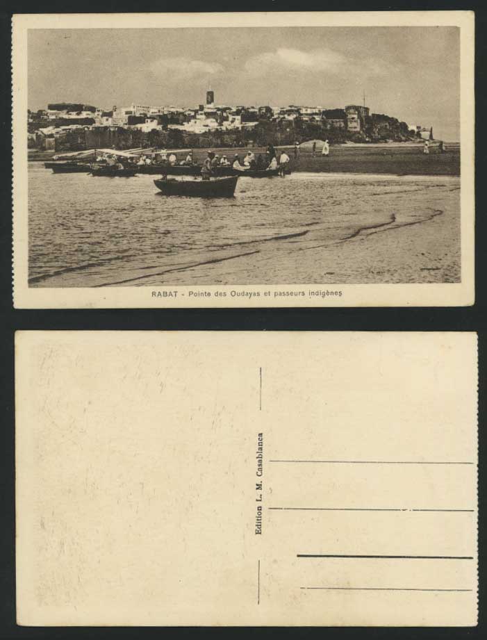 RABAT Old Postcard Pointe Oudayas et passeurs indigenes