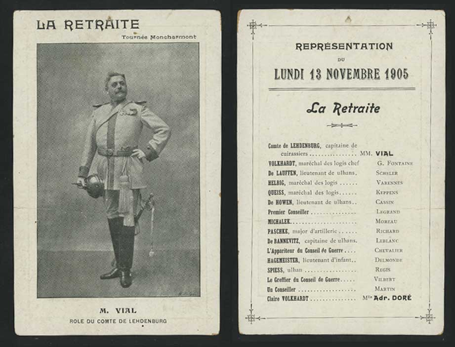 M. VIAL Comte de Lehdenburg, La Retraite 1905 Old Card