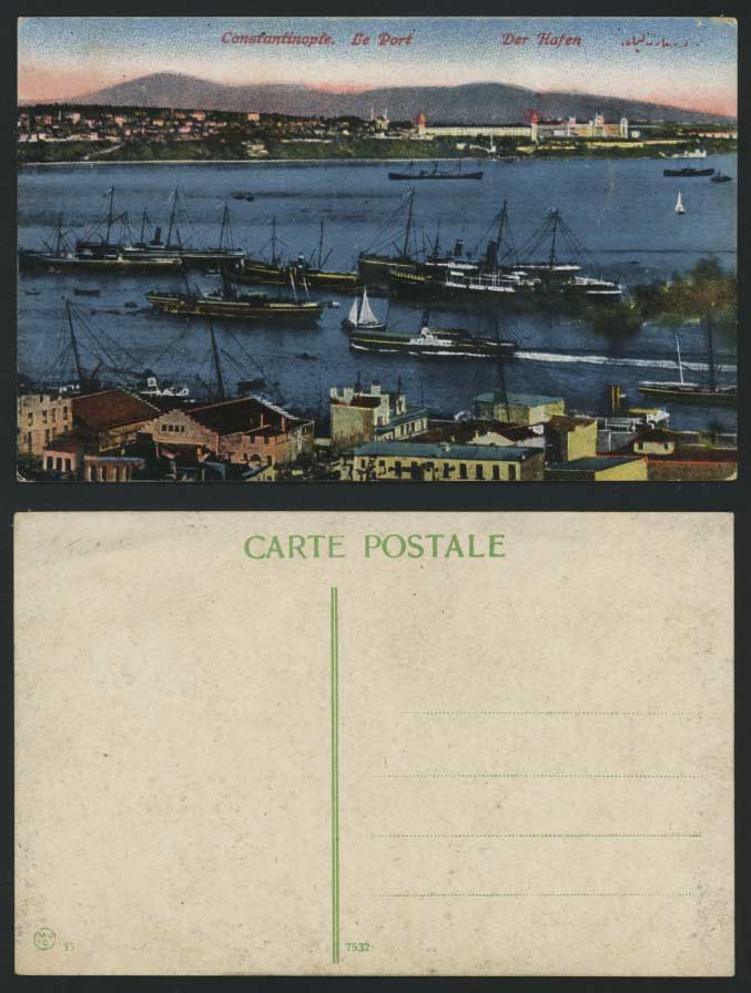 Constantinople Old Postcard Hafen Le Port Harbour Ships
