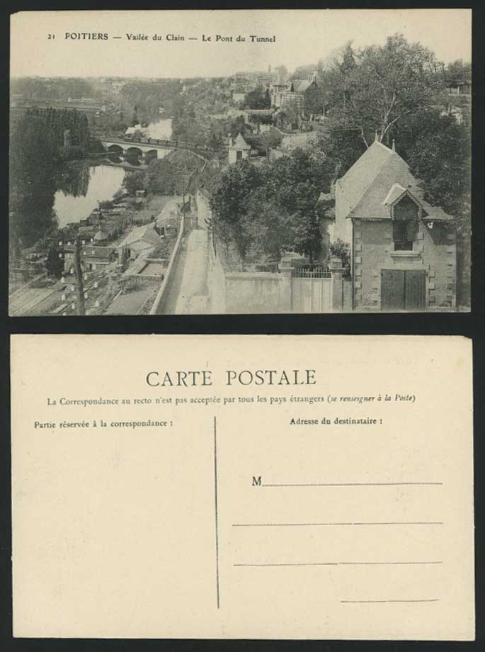 POITIERS Old Postcard Pont du Tunnel - Vallee du Clain