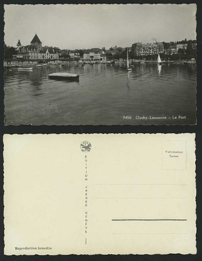 Switzerland Old Postcard OUCHY LAUSANNE Le Port & Boats