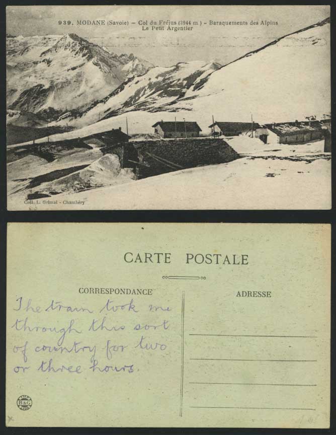 Modane Savoie Col du Frejus Peti Argentier Old Postcard