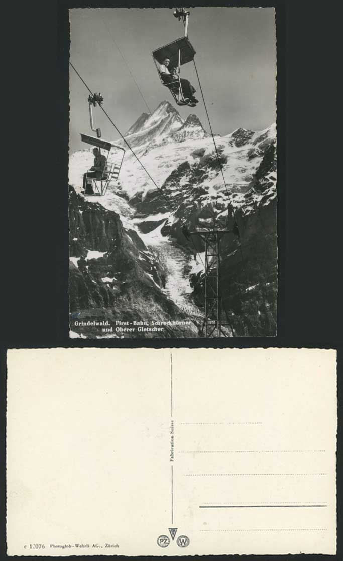 GRINDELWALD Old RP Postcard First Bahn Oberer Gletscher