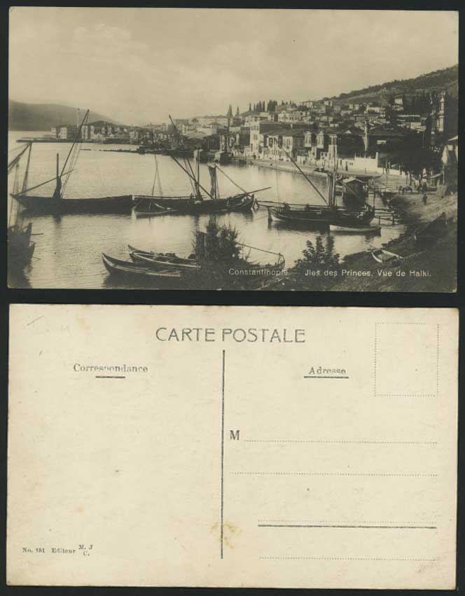 Constantinople Old Postcard Jles des Princes, Vue Halki