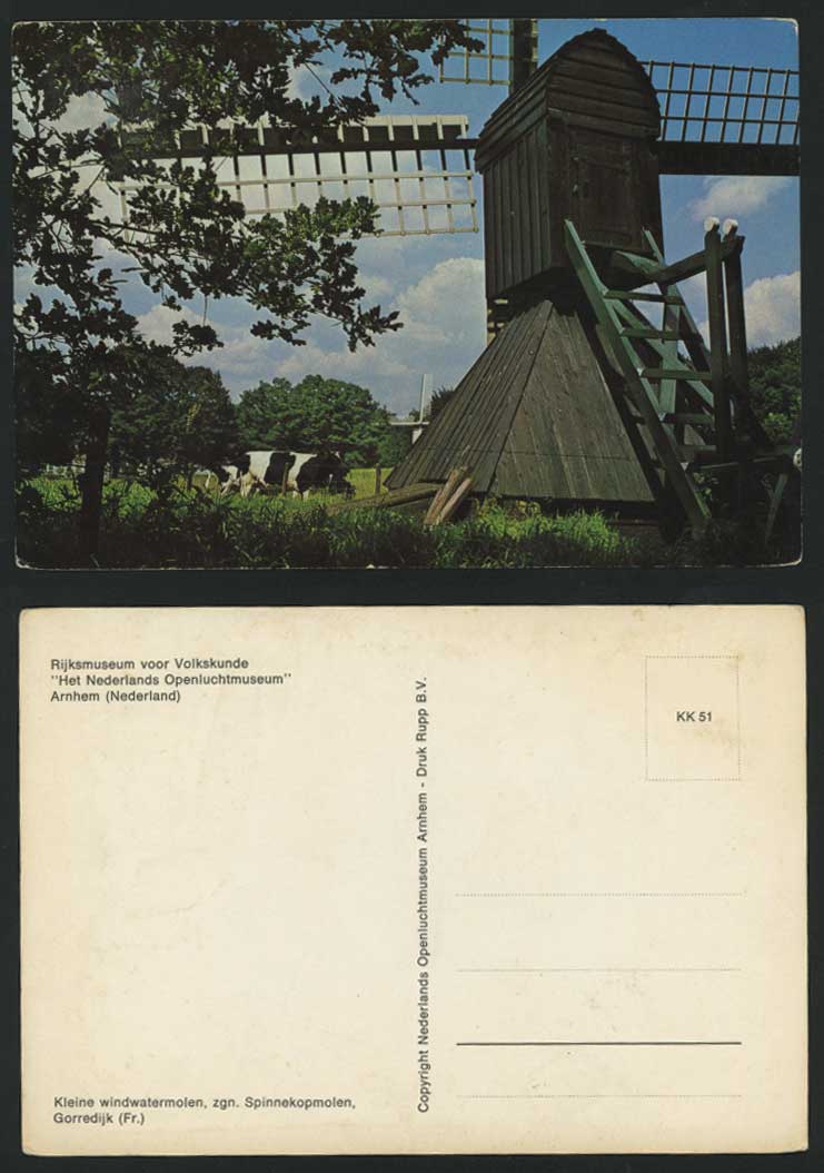 ARNHEM Postcard Rijksmuseum v Volkskunde WINDMILL & Cow