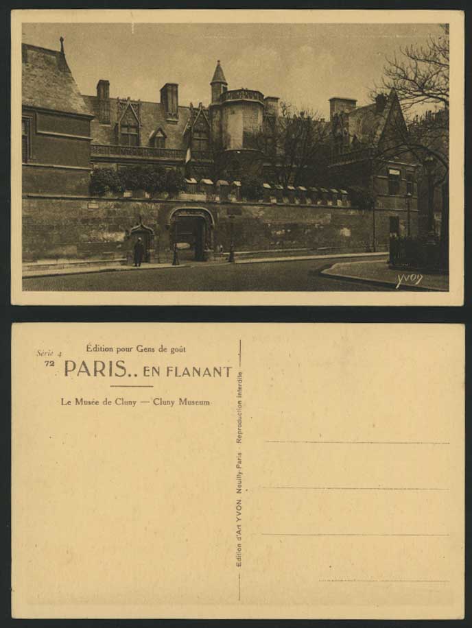 France Paris Old Postcard MUSEE DE CLUNY - Cluny Museum