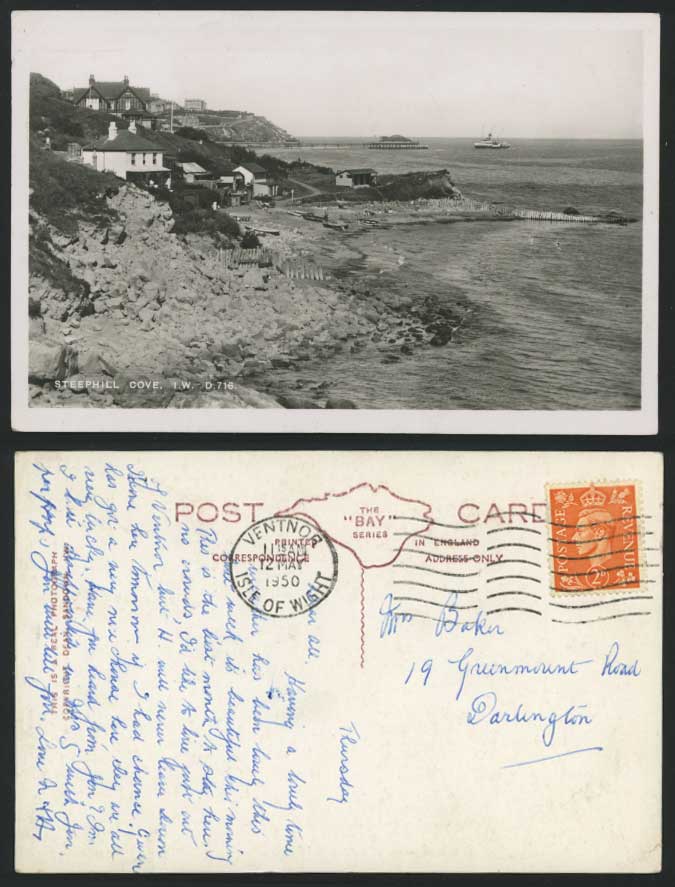 Isle of Wight 1950 Old Postcard Steephill Cove, Ventnor