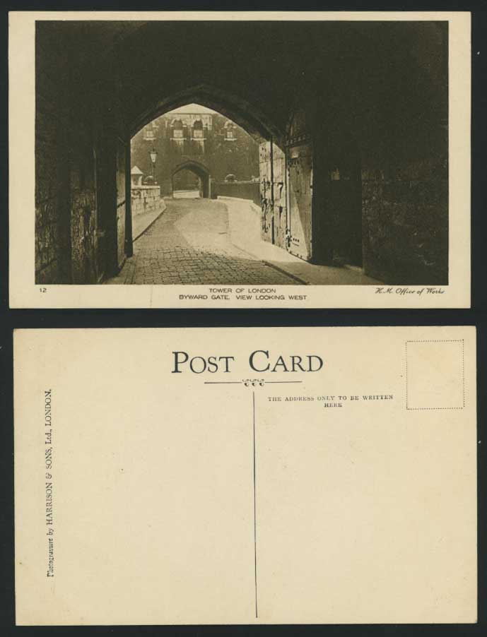 Tower of London, Byward Gate, Looking East Old Postcard