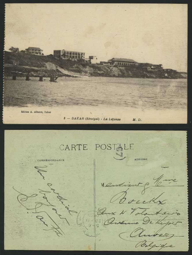 Senegal DAKAR Old Postcard LA DEFENSE, A. Albaret MD 3.
