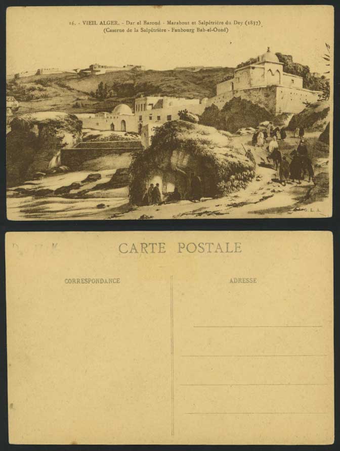 Alger Old Postcard Dar el Baround Marabout Salpetriere