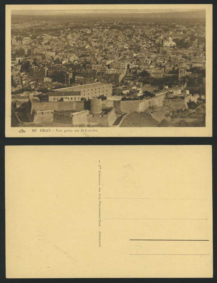 ORAN Old Postcard General View - Vue Prise du Belvedere