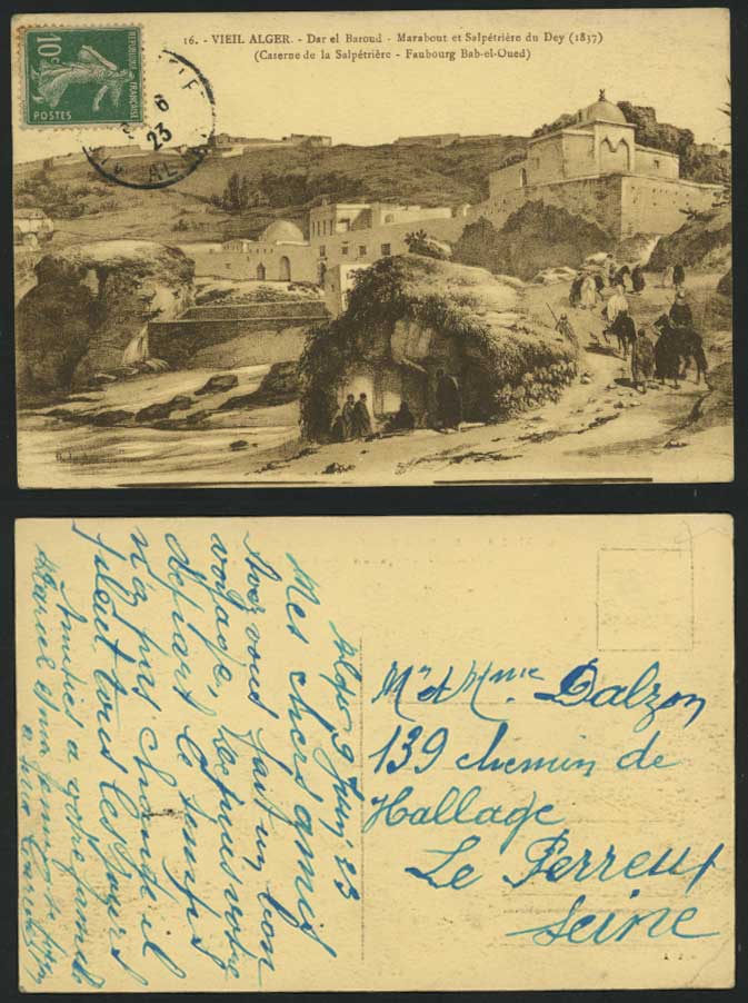 Alger 1923 Old Postcard Dar el Baroud Dey Barracks 1837