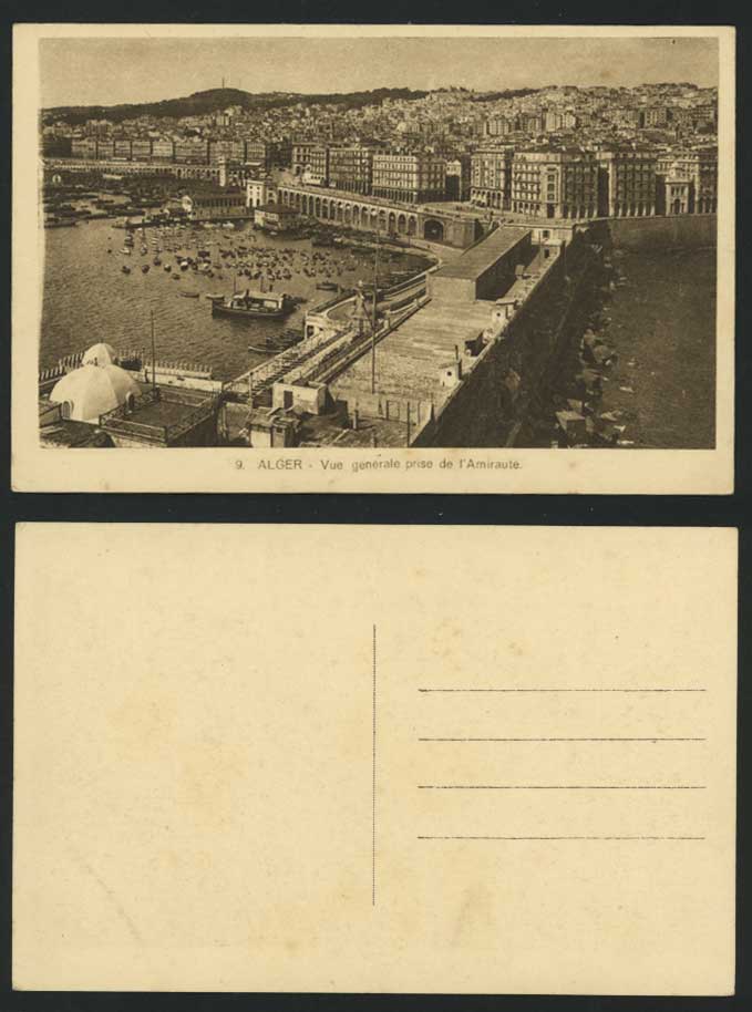 Alger Old Postcard Vue Generale prise de Amiraute Boats