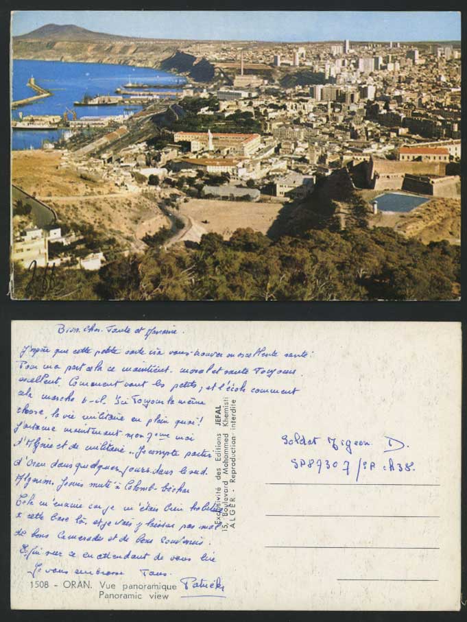 Algeria Old Postcard ORAN Panoramic View, Piers Harbour