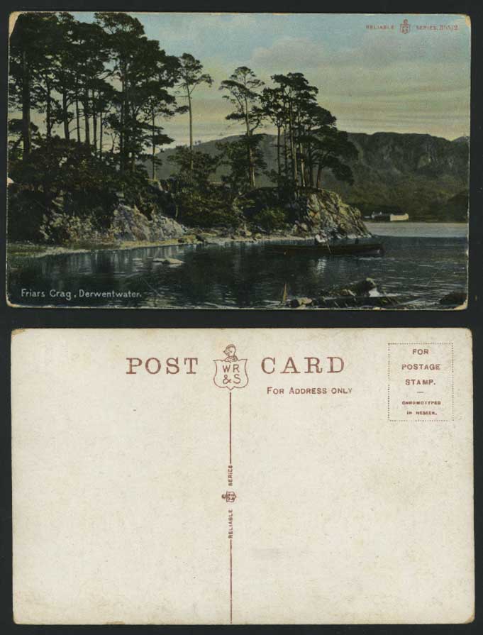 Friars Crag Derwentwater Keswick Old Postcard Lake Boat