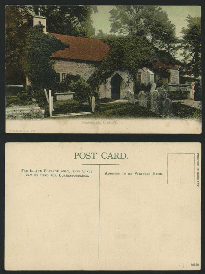 Isle of Wight Old Postcard Bonchurch Churchyard & Tombs
